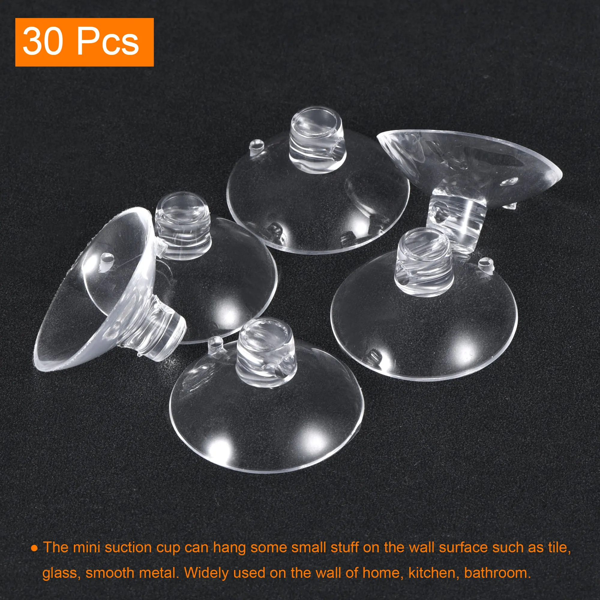 30Pcs Transparent PVC Suction Cups without Hooks 25mm/34mm Dia. Wall Hanger Sucker Holders Kitchen Bathroom Window Glass Decor