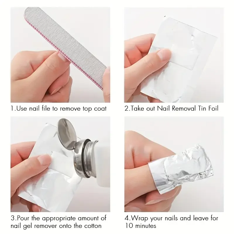 100 個バッグアルミ箔マニキュア浸漬マニキュアネイル除去ラップネイルタオルジェルマニキュアリムーバーマニキュアツール