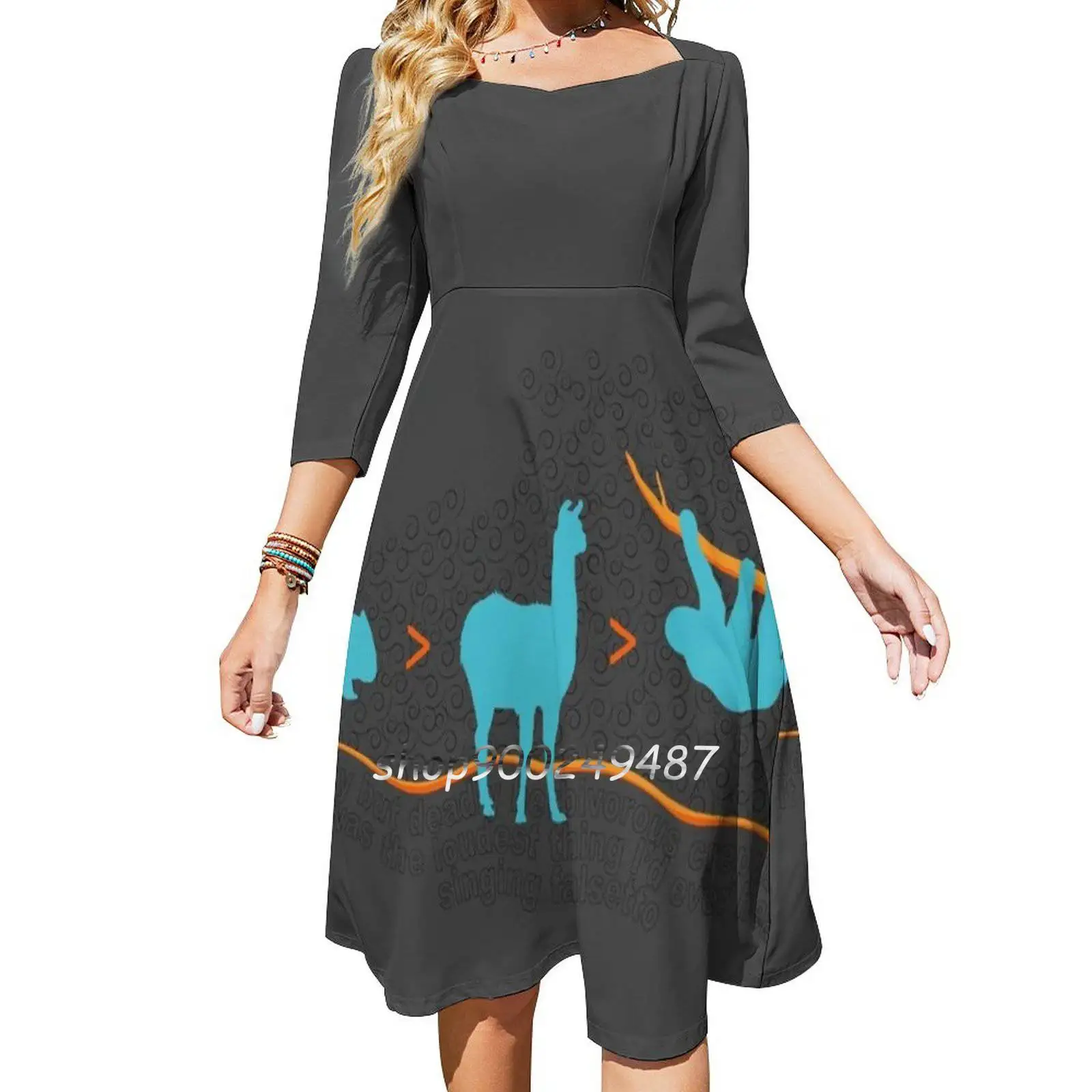 Phish Jamming Mammals Square Neck Dress New Plus Size Elegant Women Waist Tight Dress Phish Jam Band Phanart Phish Song Couch