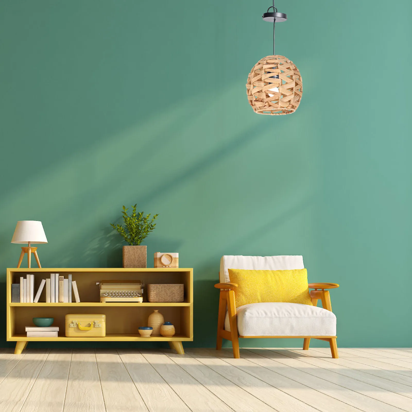 

Плетеный абажур из травы для подвесного потолочного светильника в деревенском стиле, сменный элемент для домашнего декора, аксессуар для внутреннего освещения