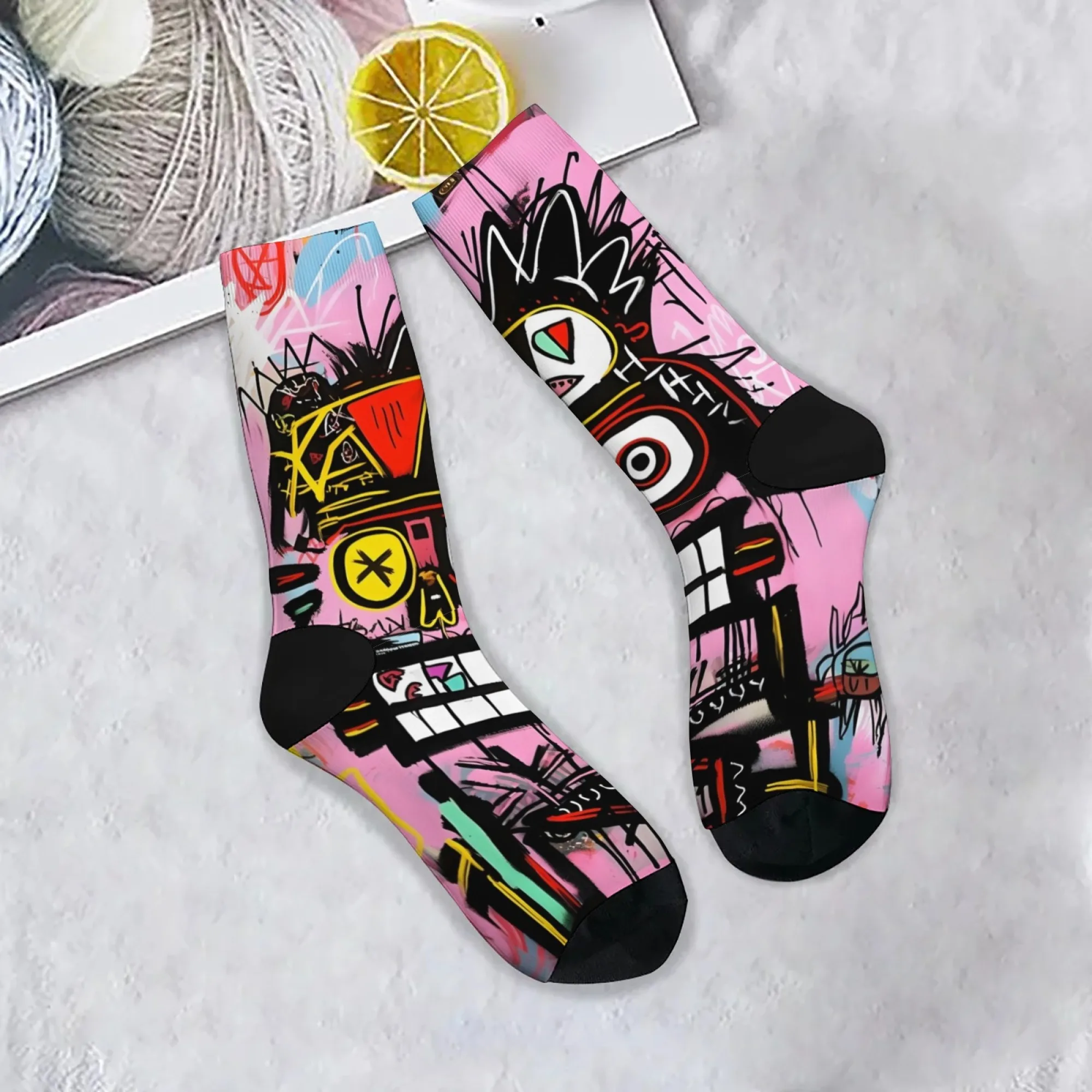 Abstract art street graffiti socks novelty happy funny men's socks comfortable warm non-slip crazy hip hop happy socks gift