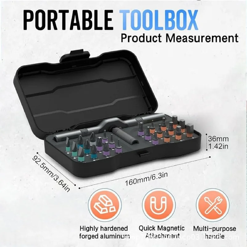 Set Obeng Ratchet Magnetik 24 In 1 Dly Obeng Ratchet Kompak dan Portabel Memperbaiki Furnitur Elektronik & Kacamata