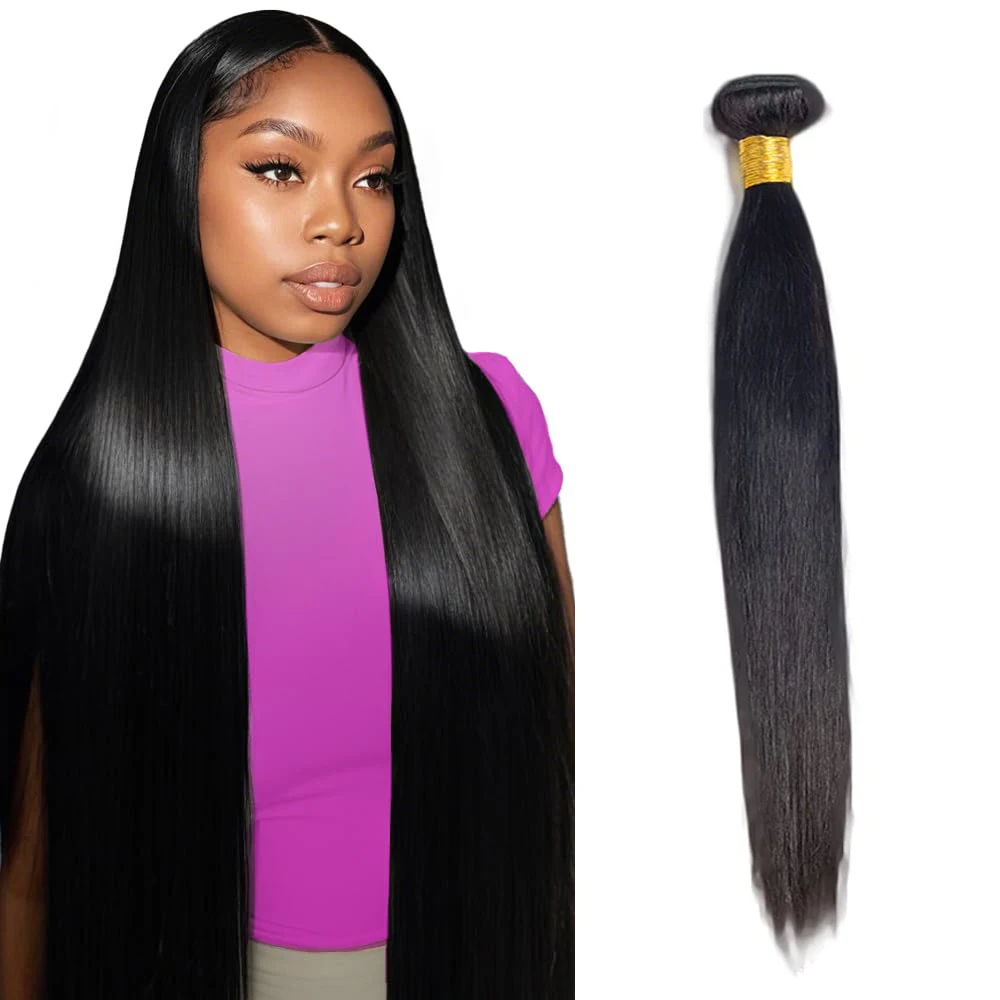 

Straight Human Hair Bundles Natural Color 1 Bundle 100g Brazilian Hair Weave Bundles Human Hair Extensions For Black Women