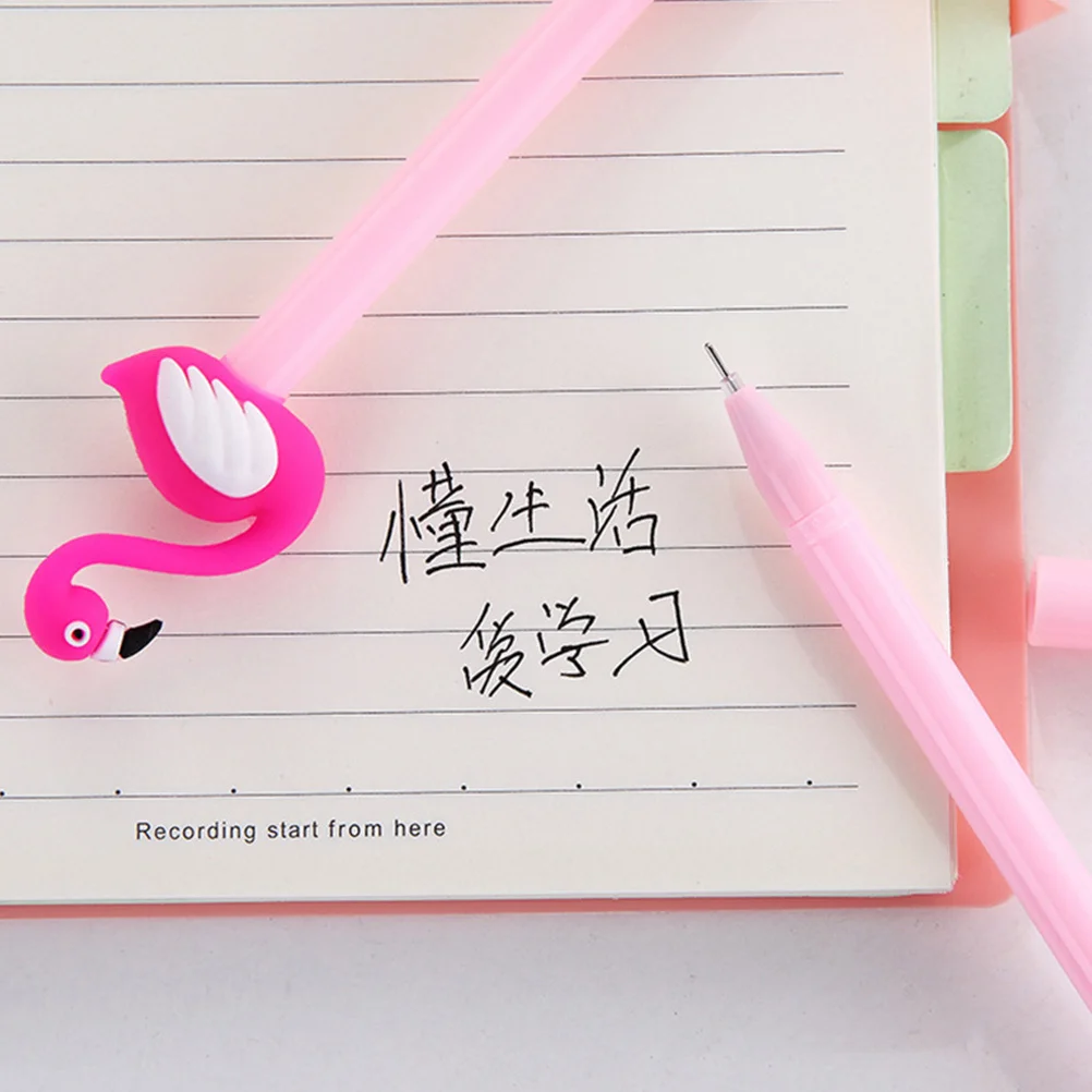 

20Pcs Gel Pens Fine Tip Plastic Sign Gel Pen Set Compact Lightweight Cartoon Flamingo Design School Home Writing Gift