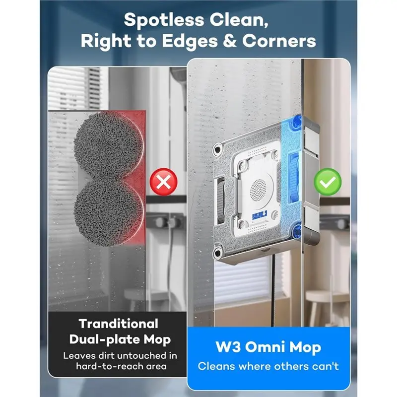 [NEW!A08R】 For Ecovacs Winbot W3 Omni Window Cleaning Robot Replacement Mop Pads With Brackets Accessories Window Cleaning Rag