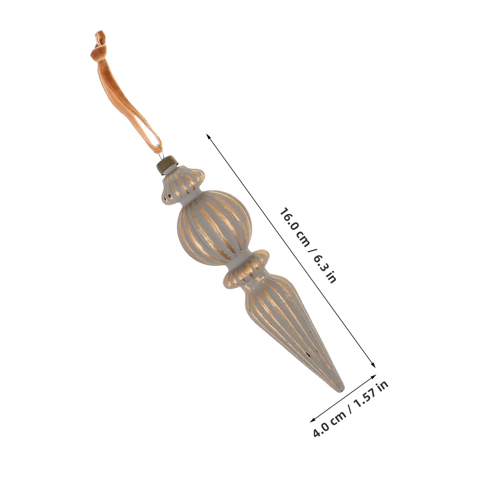9Pcs Vintage Finial Christmas Ornaments Rustic Distressed Brown Cream Hanging Decorative Tree Pendants Retro Holiday Decor