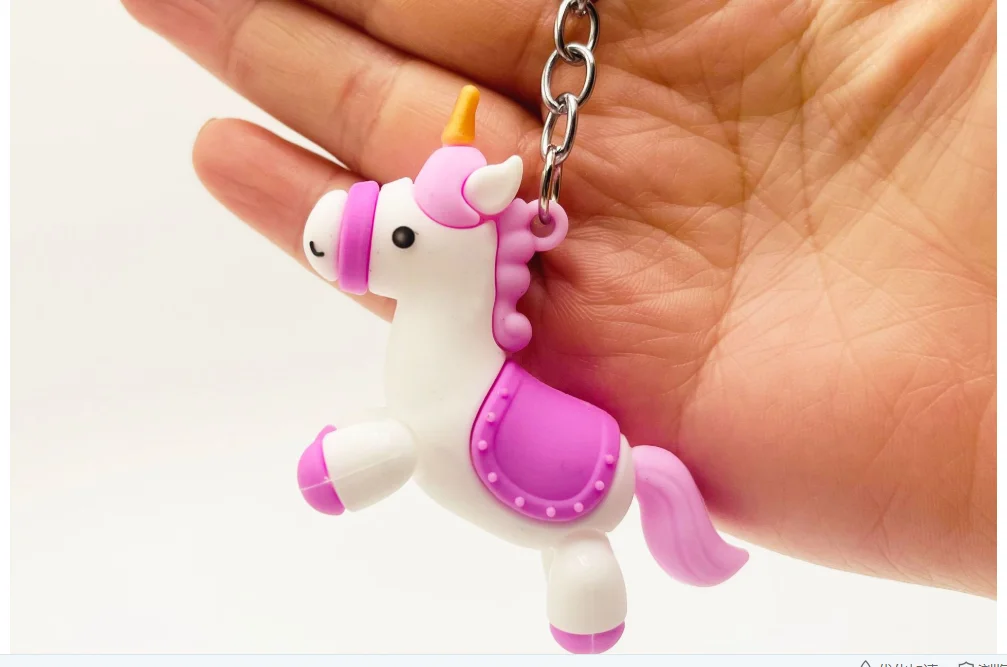 Cartoon new unicorn key chain online celebrity pony stereo doll bag pendant couple key chain gift