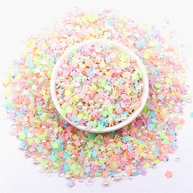 5mm Luminous Polymer Clay Sprinkles Beads Diamonds Clay Slices MIX Sprinkles Soft Pottery for DIY Crafts Filling Accessories