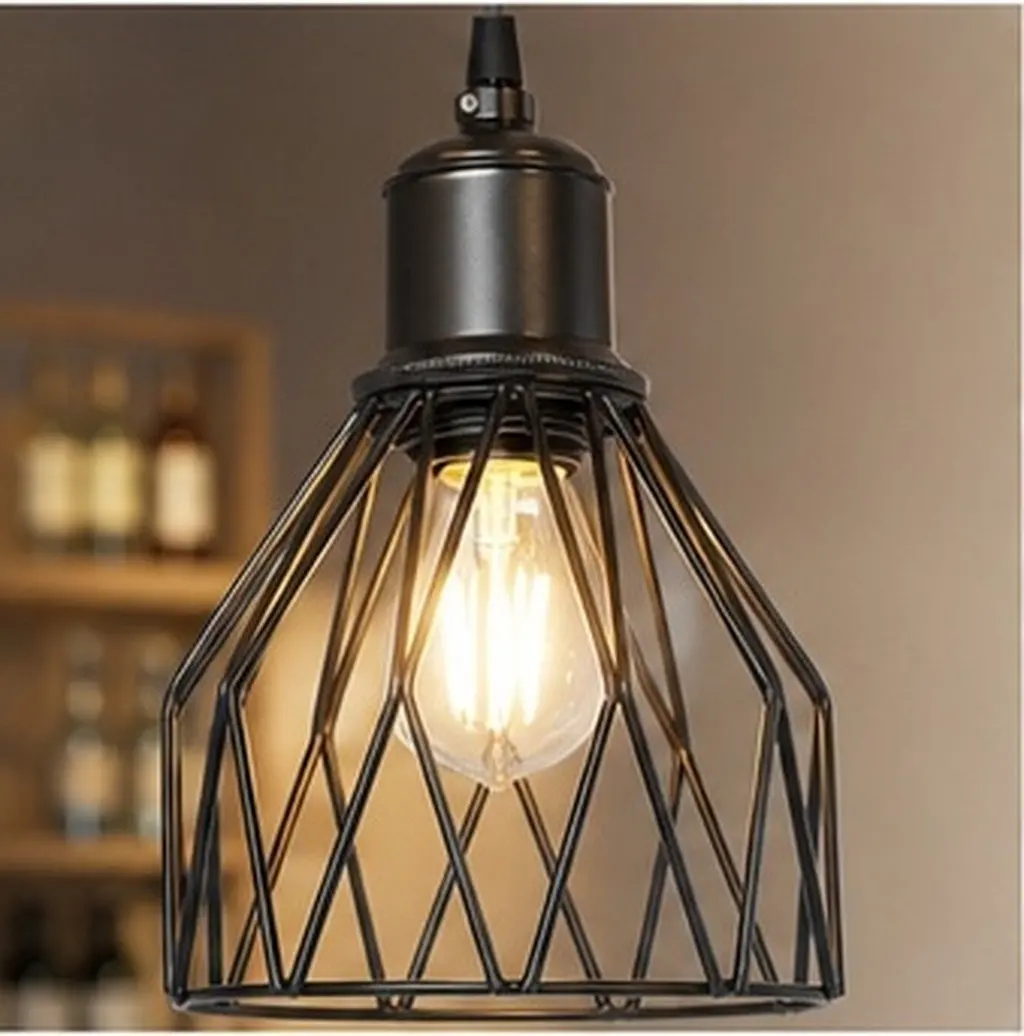 Iron Art Ceiling Lamp Lampshade Sturdy Pendant Lamp Shade Creative Decorative Hollow Light Cover for Bedroom Hotel Bar Aisle