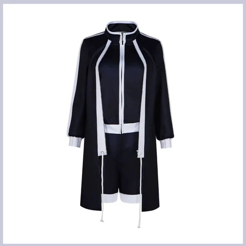 

2025 11 Anime Tougen Anki Homare Byobugaura Cosplay Costume Black Long Coat School Uniform Shorts Wig Woman Sexy Carnival Suit