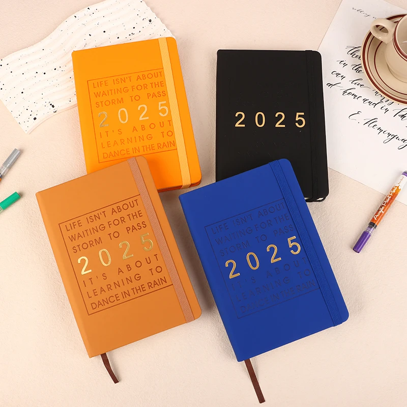 2025 Planner Notebook A5 Daily Agenda English One Page Per Day Monthly/Weekly/Daily For Office School Supplies Stationery