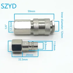 Raccordi per connettori ad innesto rapido pneumatico con filettatura interna Standard in stile europeo da 1/4
