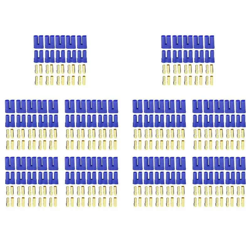 

WOTT-50 Pairs Of EC5 Banana Plug Bullet Connector Female+Male For RC ESC LIPO Battery/Motor
