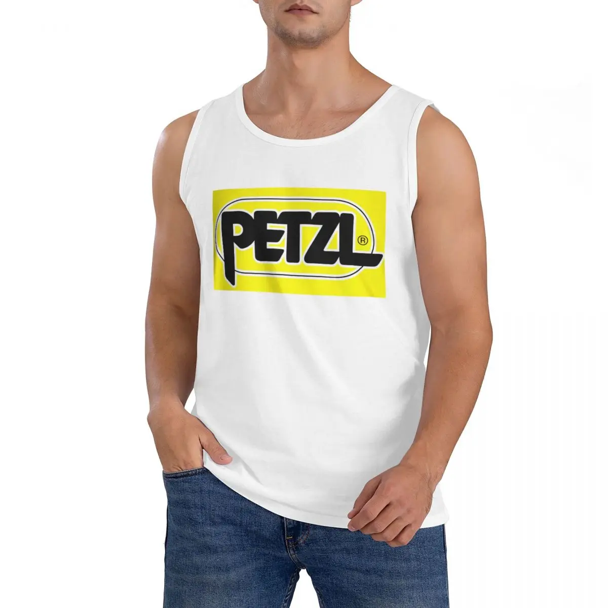 Camiseta sin mangas 100% algodón para escalada deportiva Petzl, ropa deportiva para hombre, camisetas deportivas, chaleco con cuello redondo para hombre
