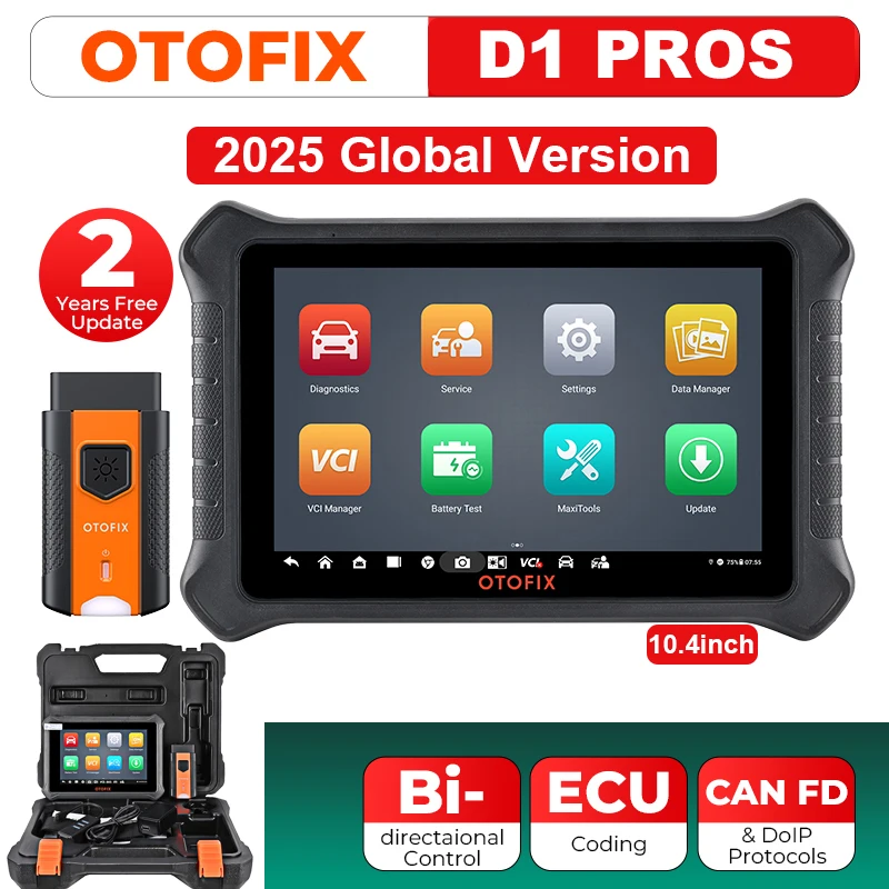 OTOFIX-Outil de Diagnostic Bidirectionnel D1 PROS, Scanner Bluetooth, Codage ECU, Mise à Jour FCA de 2 Ans