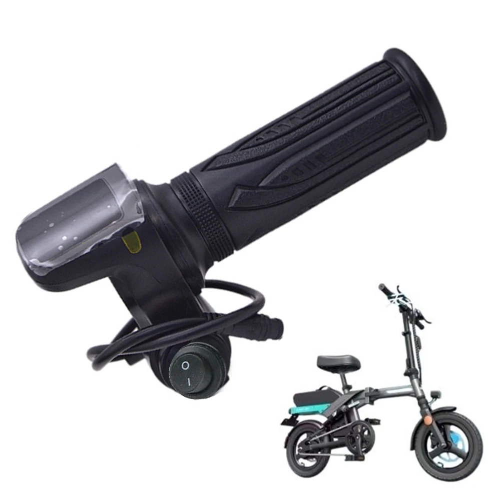 1 pièces 4 vélo poignée d'accélérateur Scooter électrique poignées d'accélérateur presse bouton démarrage 48V 6pin guidon avec accessoires d'affichage
