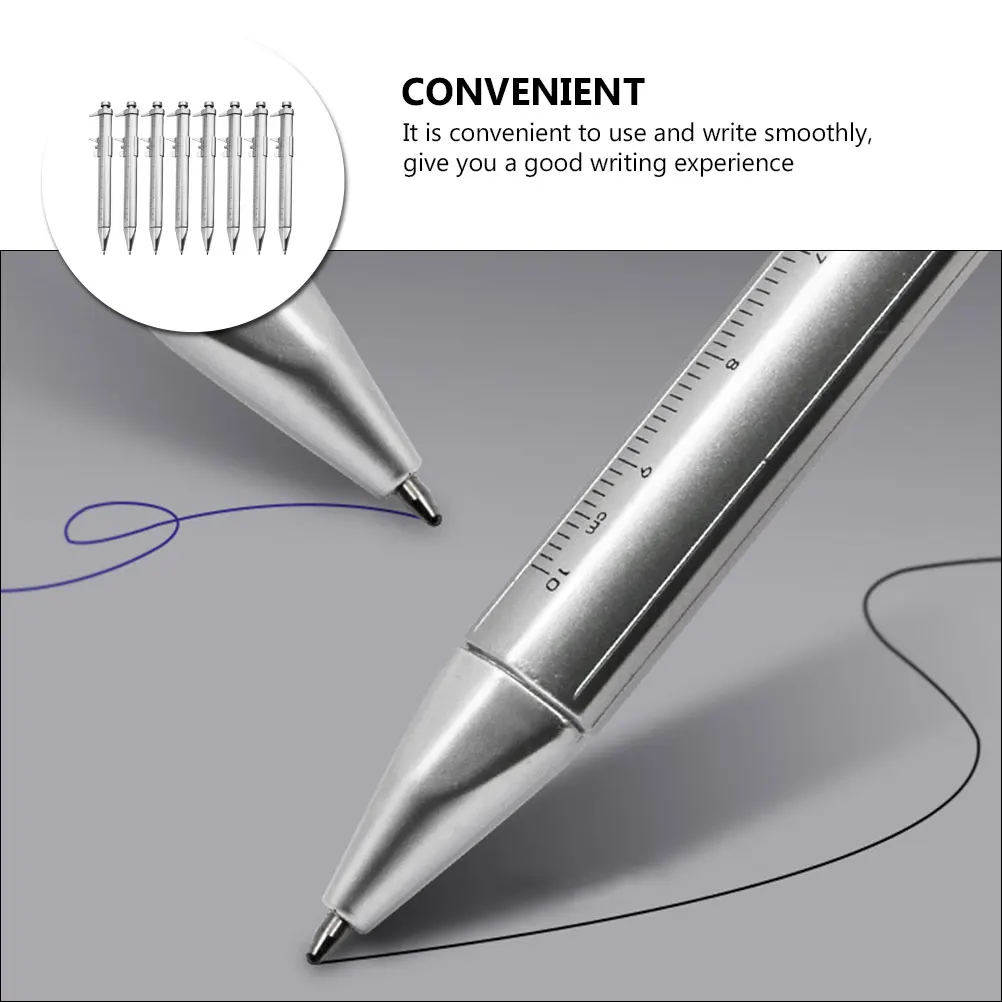 

8 Pcs Caliper Ballpoint Pen Multi use Measuring Pen for Students School Office Supplies Smooth Writing Plastic Shell