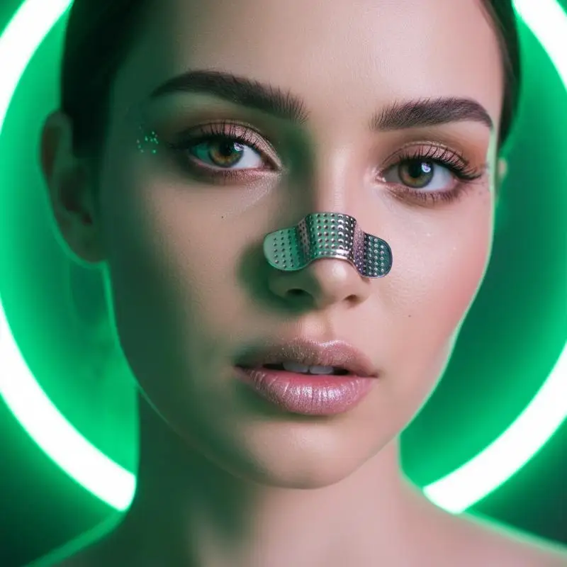 Punk Band‑Aid Metal Nose Cuff Hip Hop Fake Non‑Pierced Clip‑on Nose Ring Trendy Weird Face Jewelry Party Accessories