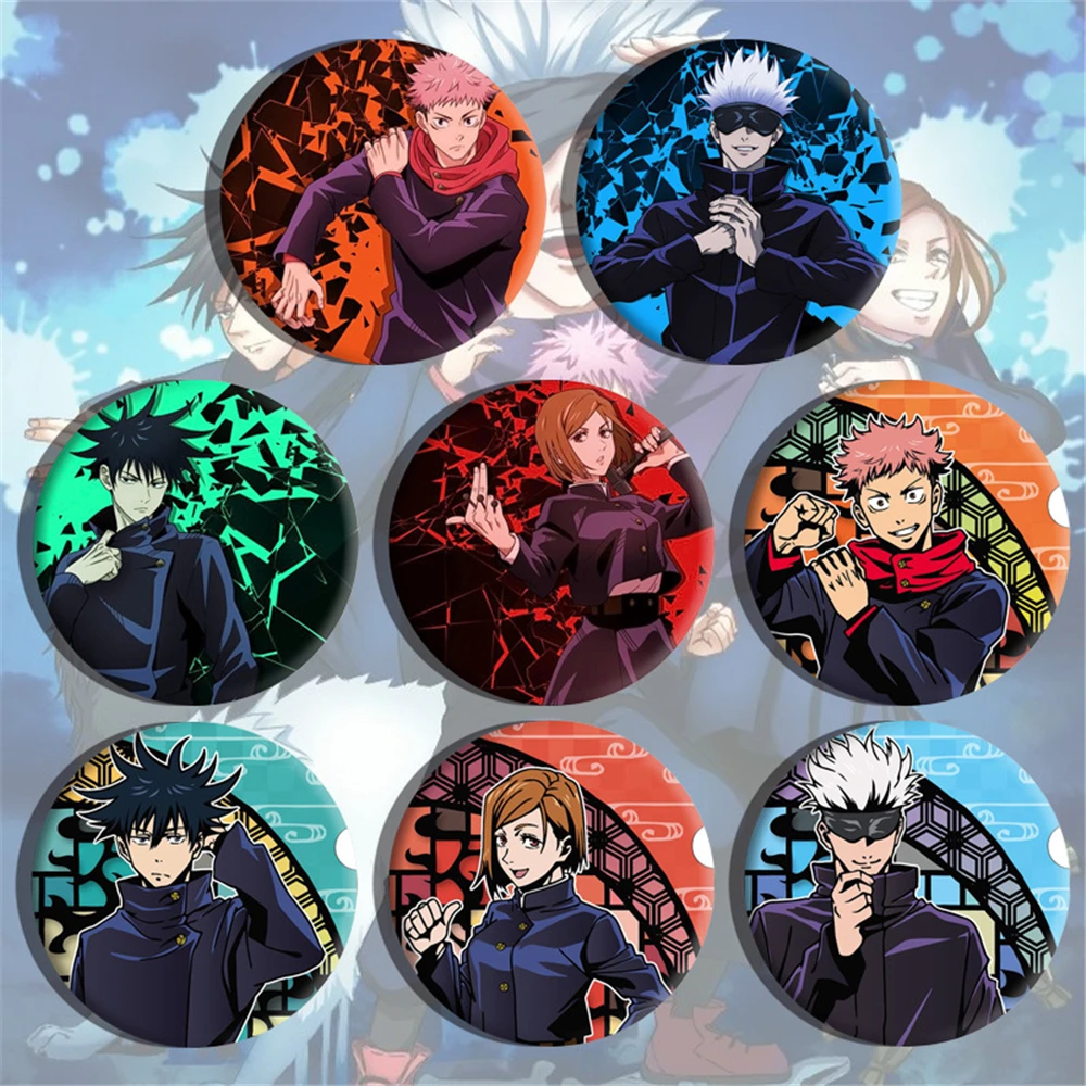 Anime Jujutsu Kaisen Itadori Yuji Fushiguro Megumi Cosplay Costume Badge Pin SPTE Tinplate Brooch Accessories Prip Xmas Gift