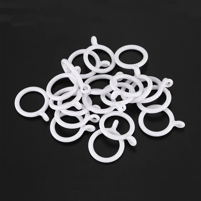 Inner Plastic Curtain Rings, branco, 60X, 25mm