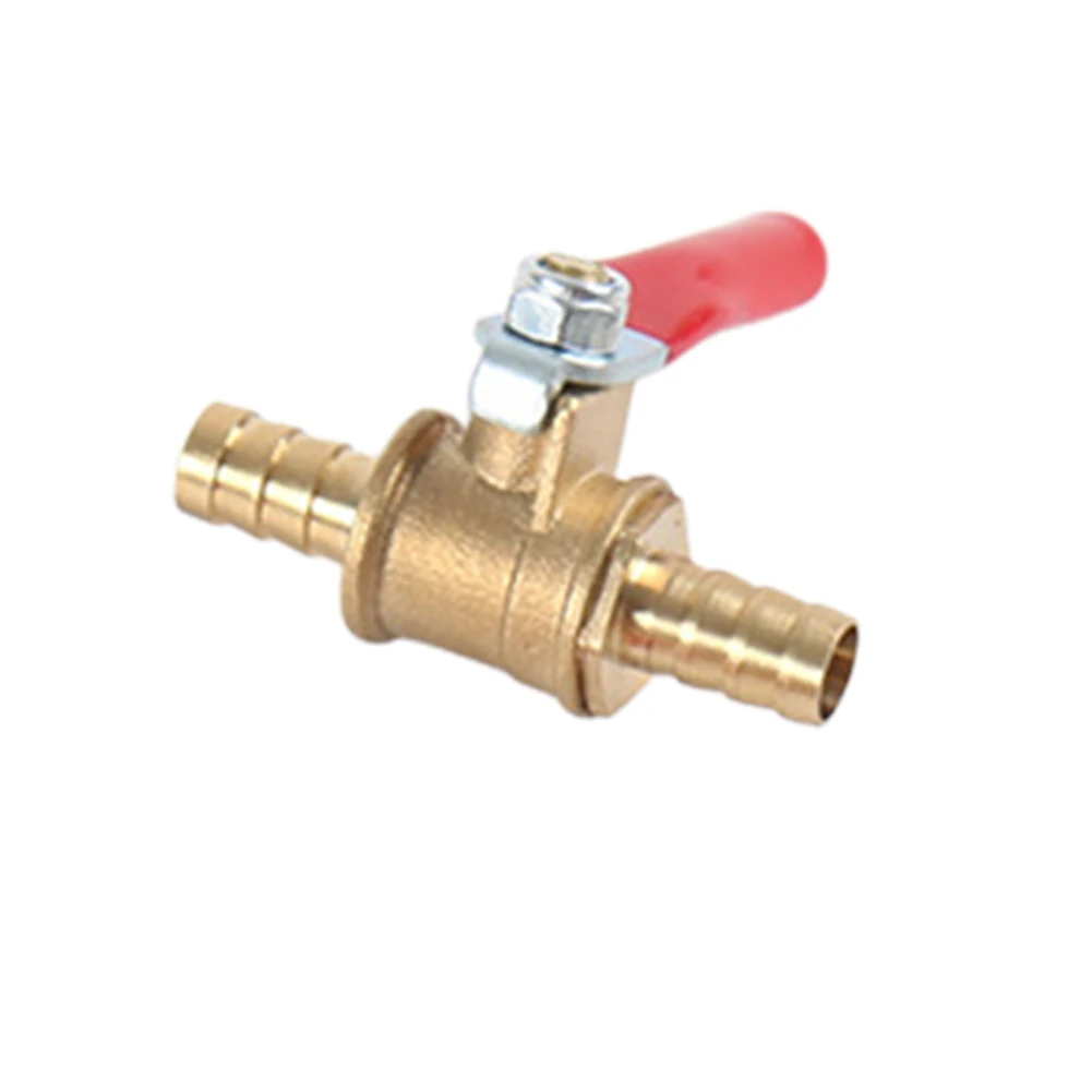 Brass Valve Valve Switch 6mm 8mm 10mm 12mm Ball Valve Brass Direct Pass Type Hose Barb Shut-off Water/Air Gas Line