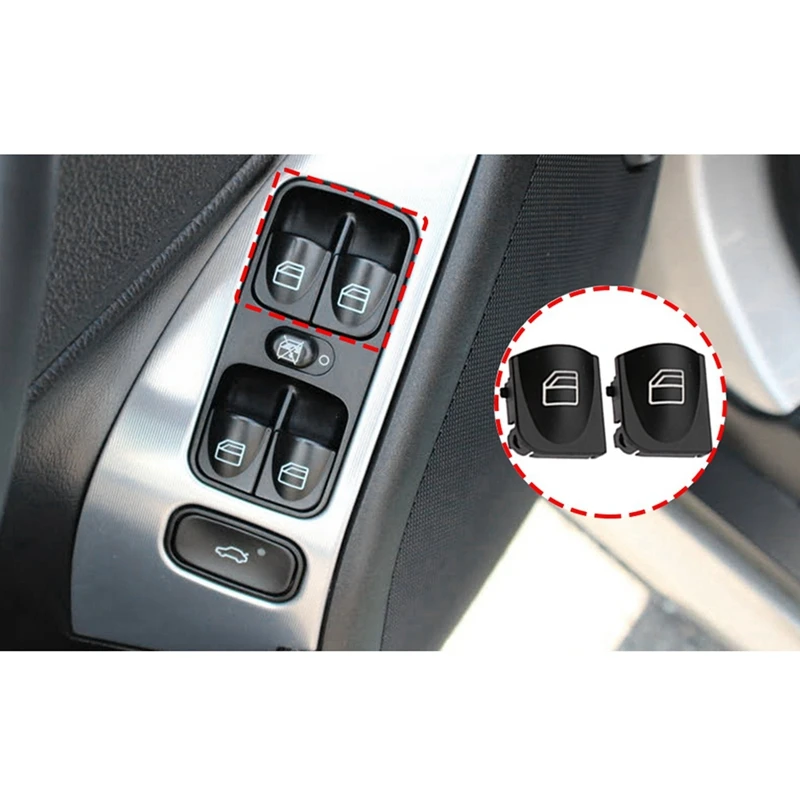 10X Window Switch Button Covers For Mercedes Benz W203 W208 C Clk Class Front Left+Right Window Switch