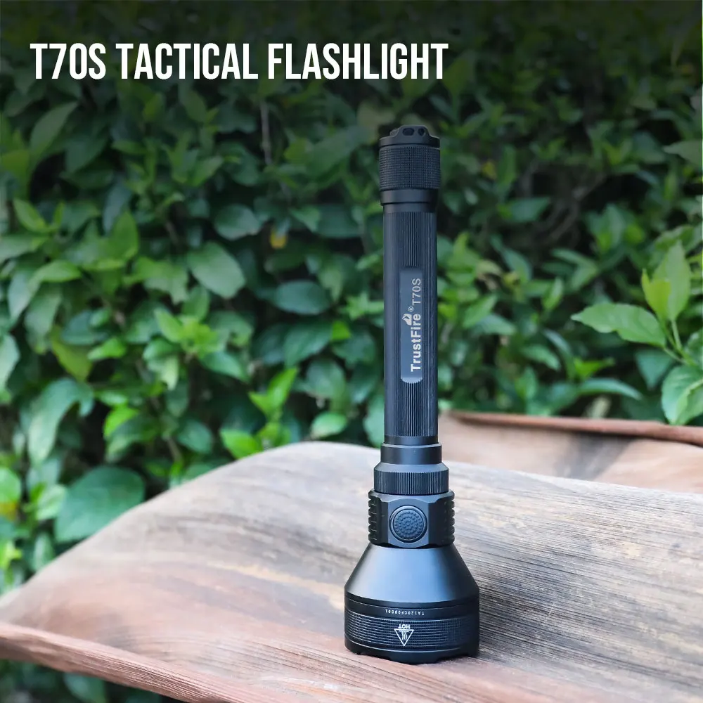 TrustFire T70S LED Torch 2300 Lumens Rechargeable Hunting Spotlight Long Range Throw USB-C Charging Waterproof IPX8 Tactical Flashlight Camping Fishing Outdoor Searchlight US