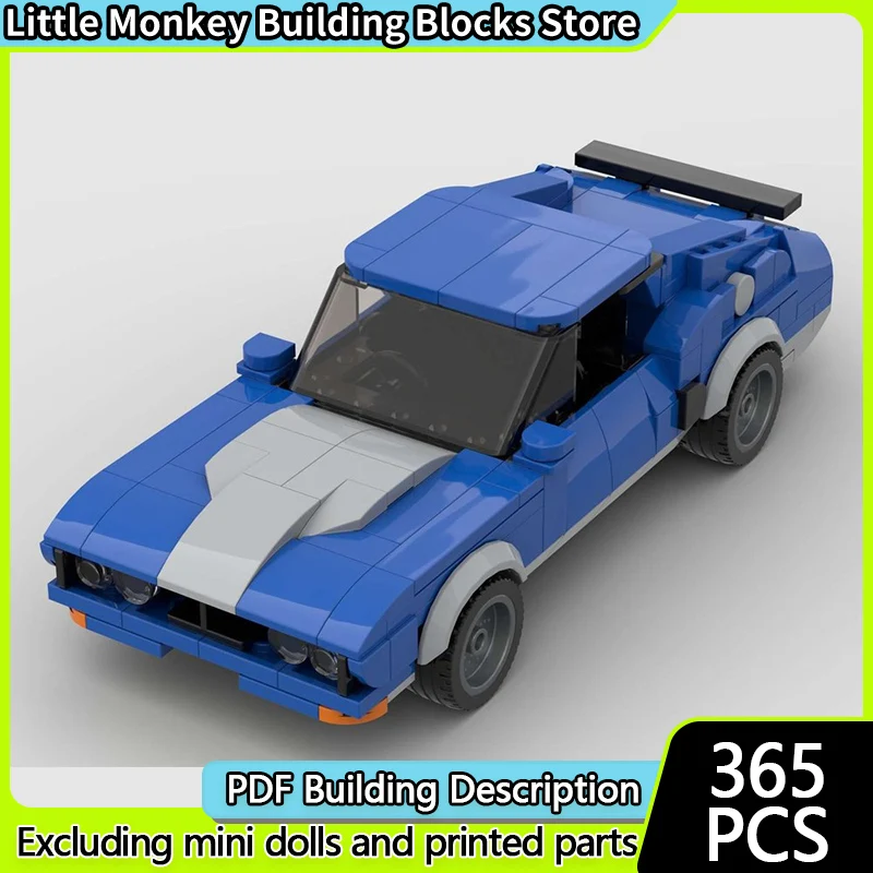 

Speed Racing Car Model MOC Building Bricks Blue GT Coupe Modular Technology Gifts Holiday Assemble Children Toys Suit