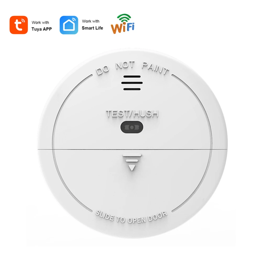 Detector de Fumaça, Wi-Fi, Sensor de Incêndio, Altamente Sensível, Tuya Smart Life, Novo