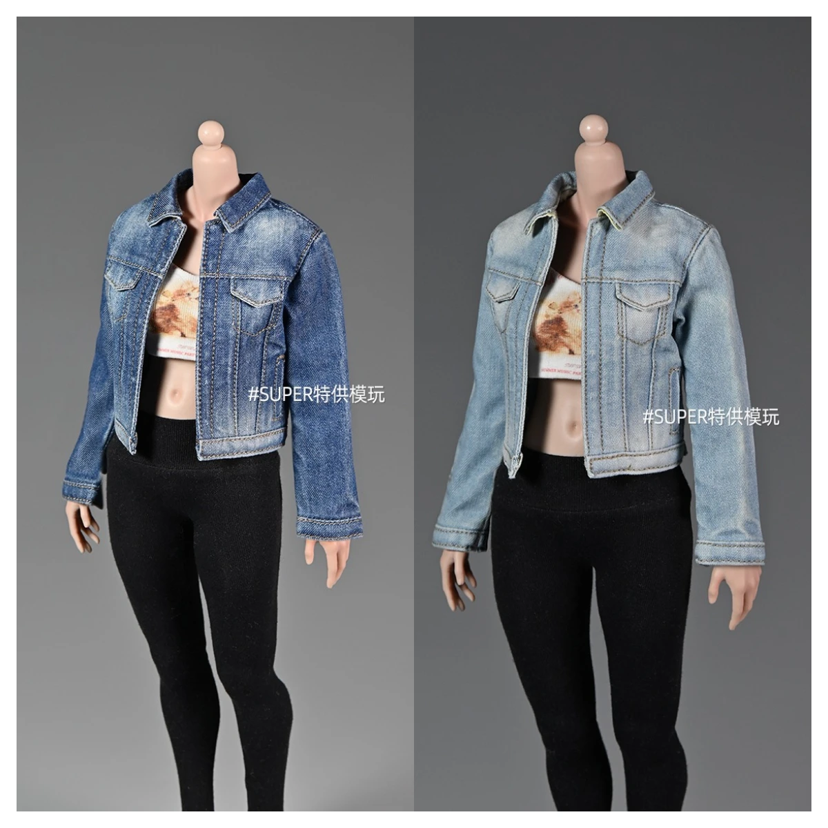 

1/6 Scale female dolls clothes Denim jacket fit 12'' AT201 AT202 AT203 body model