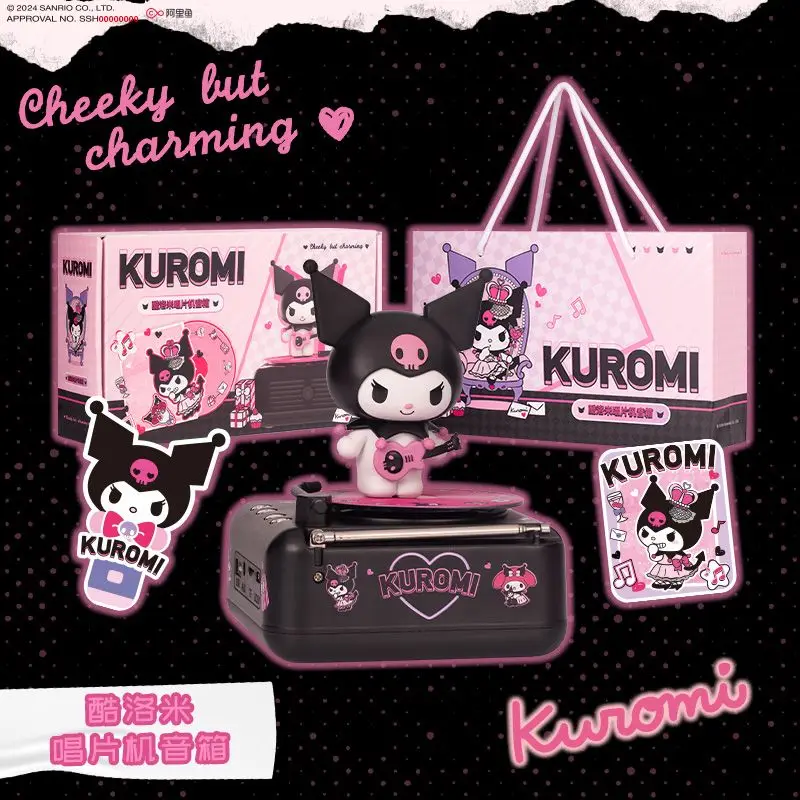 

Kawaii Cartoon Kuromi Record Player Bluetooth Speaker Cute Mini Wireless Speaker with Kuromi Figure for Fans