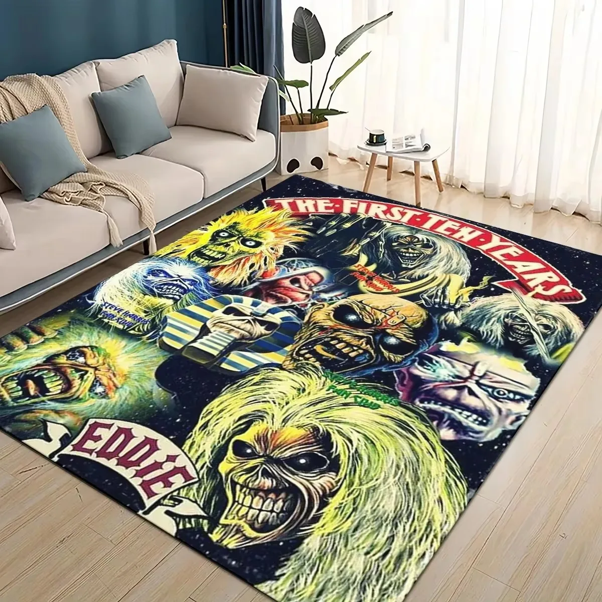 3D I-Iron-Maidens Metal Band Area Rug Large,Carpet Rug for Living Room Bedroom Sofa Doormat Decoration,kid Non-slip Floor Mat