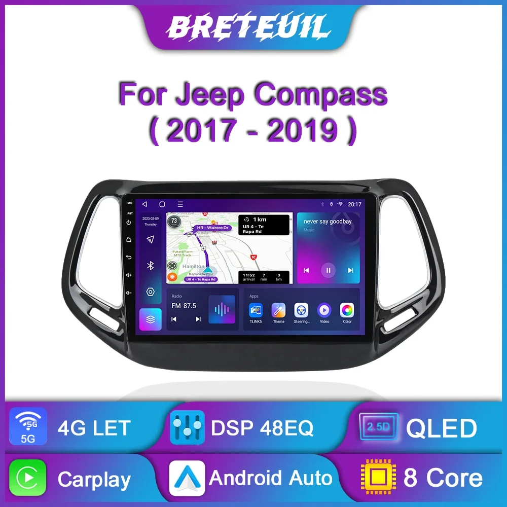 

Для Jeep Compass 2 MP 2017 2018 2019 Android Car Radio Multimedia Video Player GPS Navigation CarPlay Touch Screen Auto Stereo Intelligent System