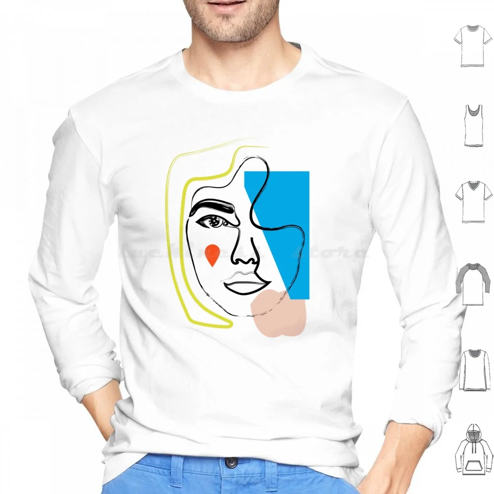 

Абстрактная Красота Женщина Лицо Кубизм Искусство Толстовка Хлопок С Длинным Рукавом Женщина Портрет Лицо Абстрактный Кубизм Геометрический