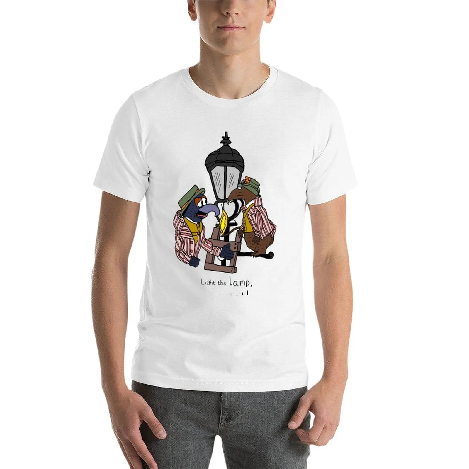 ضوء المصباح، وليس الفئران! (مع عمود مصباح كامل) تي شيرت تي شيرت رجل عادي مضحك تي شيرت الظلام الفكاهة تي شيرت مصمم تي شيرت