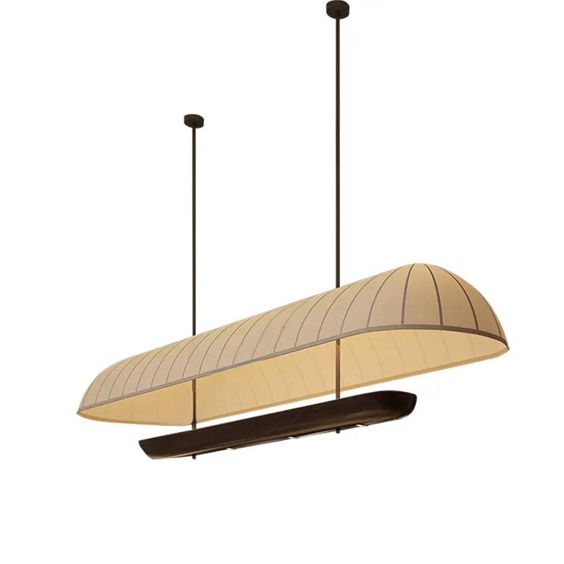 

Wabi Silent Wind Restaurant Chandelier Cream Wind Homestay Bar Tea Room Commercial Strip Fabric Zhongshan Lighting