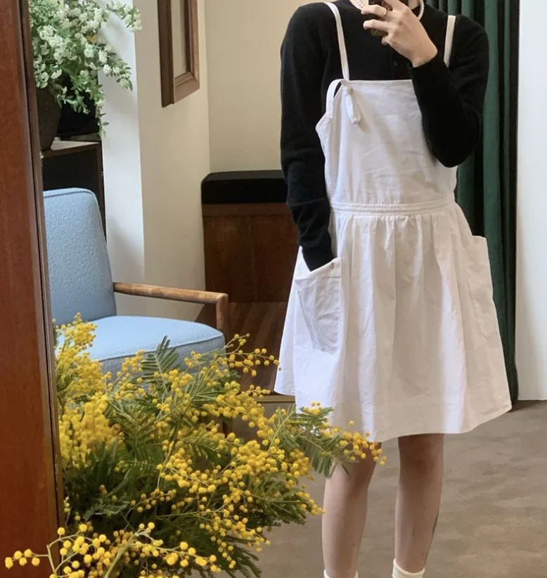 Faionable alça ajustável em camadas Dr primavera verão cintura alta linha A longo Sve Color Commute Sle feminino Dr