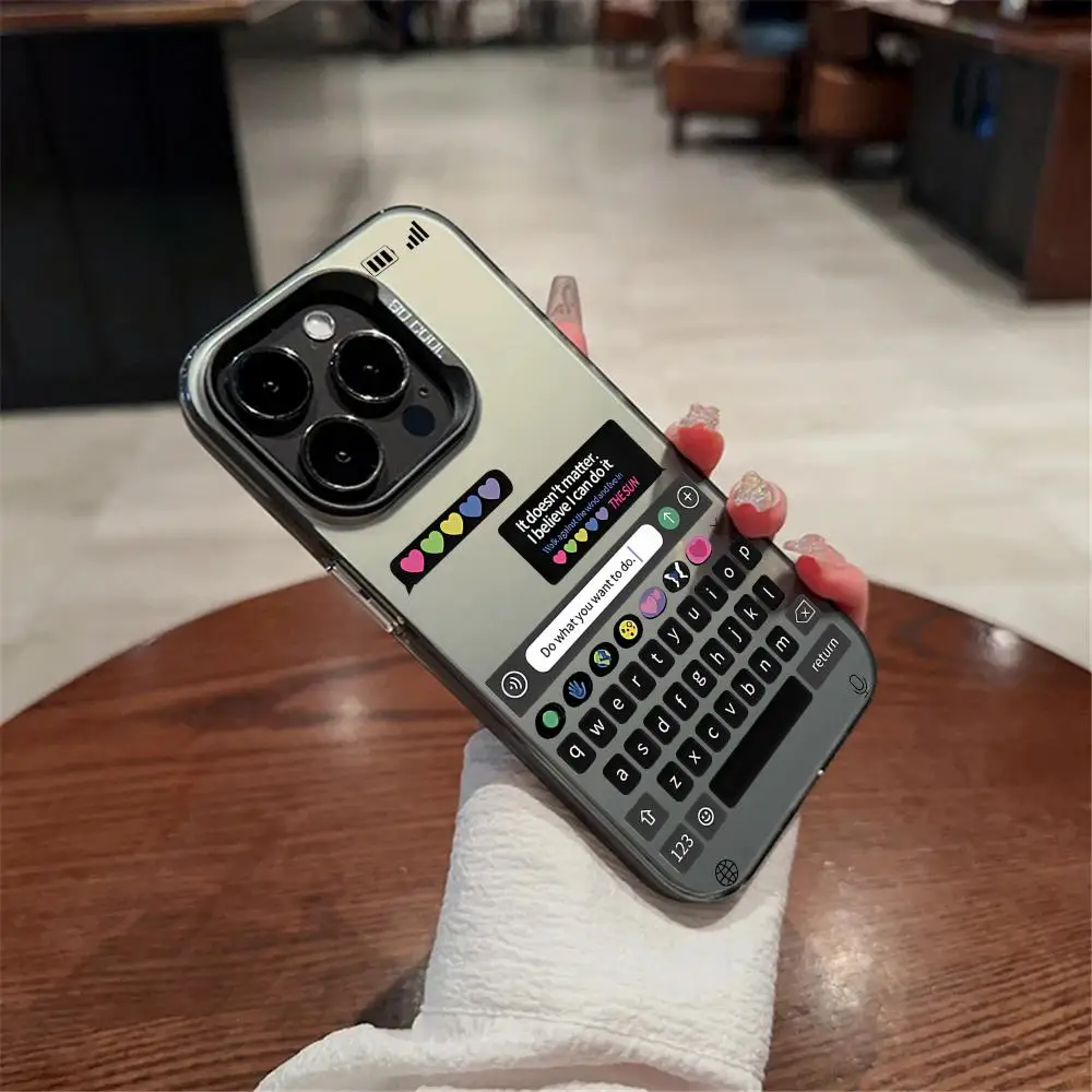 Creative Chat Box Phone Case For IPhone11 12 13 14 15 16 17Pro Max Air Plus Mini Light Luxury High-end Colorful Silver Cases