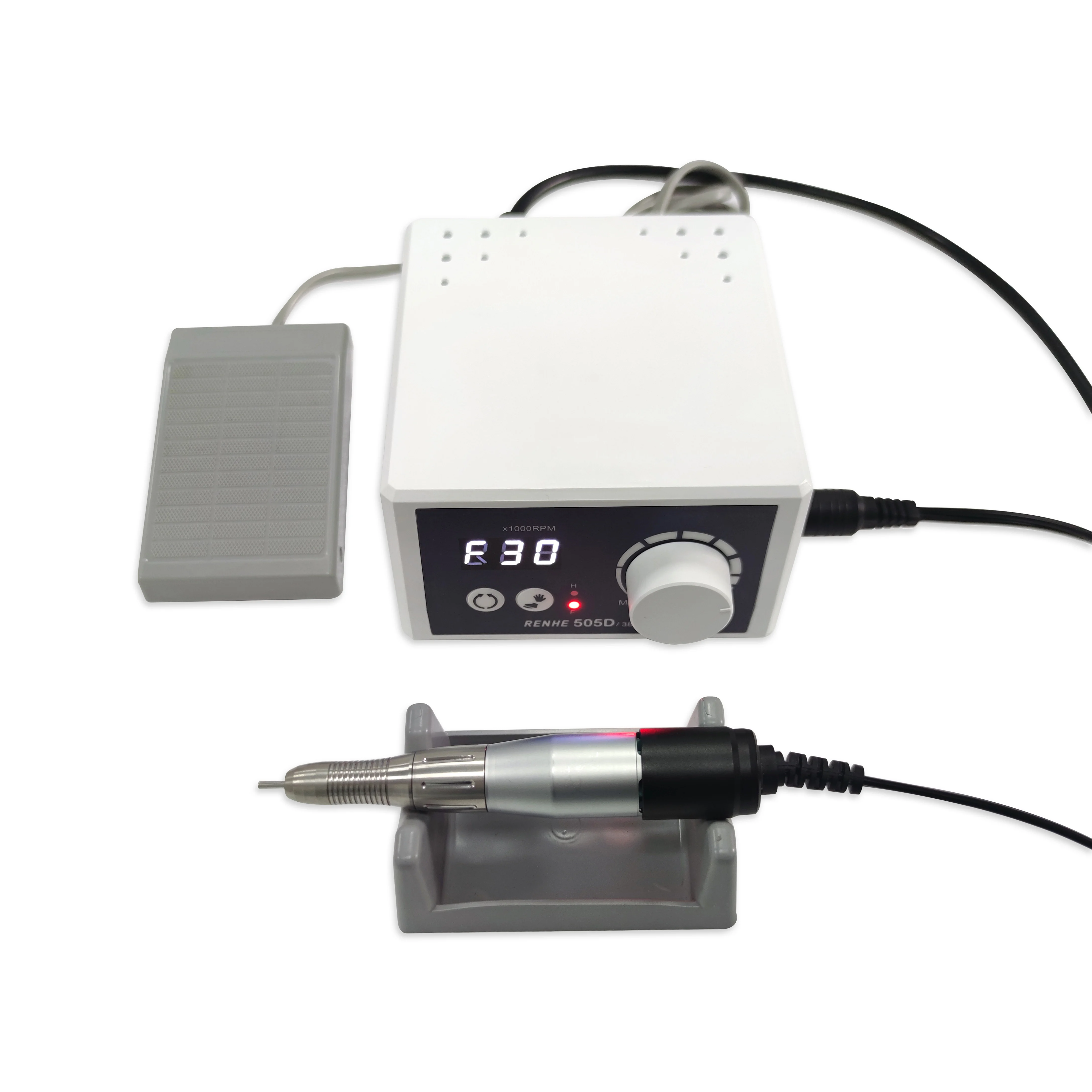 RHJC 505D Brushless DC Motor 30000 RPM Micro Motor Nail Drill Handpiece Set Portable Jewelry Polisher
