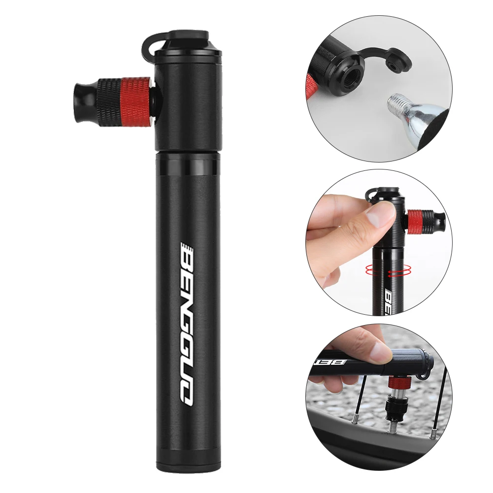 110PSI Mini Bike Pump Aluminum Alloy Bicycle Tire Pump Fits and Schrader Bicycle Hand Pump MTB Mountain Road Cycling Pump