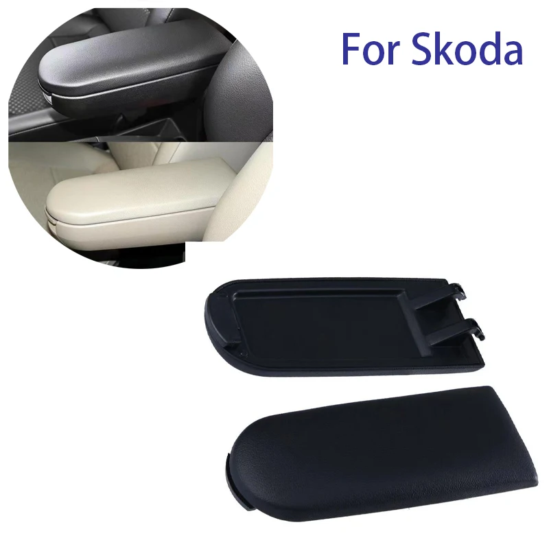 

For Skoda Octavia Fabia Roomster Rapid 1997-2018 Center Console Arm Rest Storage Box Lid Cover Leather Armrest Box Panel Cover