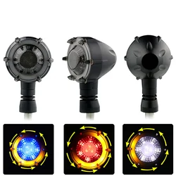 Motorcycle LED Turn Signal Lights LED Amber Flowing Blinker Universal Motorbike Indicator Flasher Lamp Scooter Accessories Red