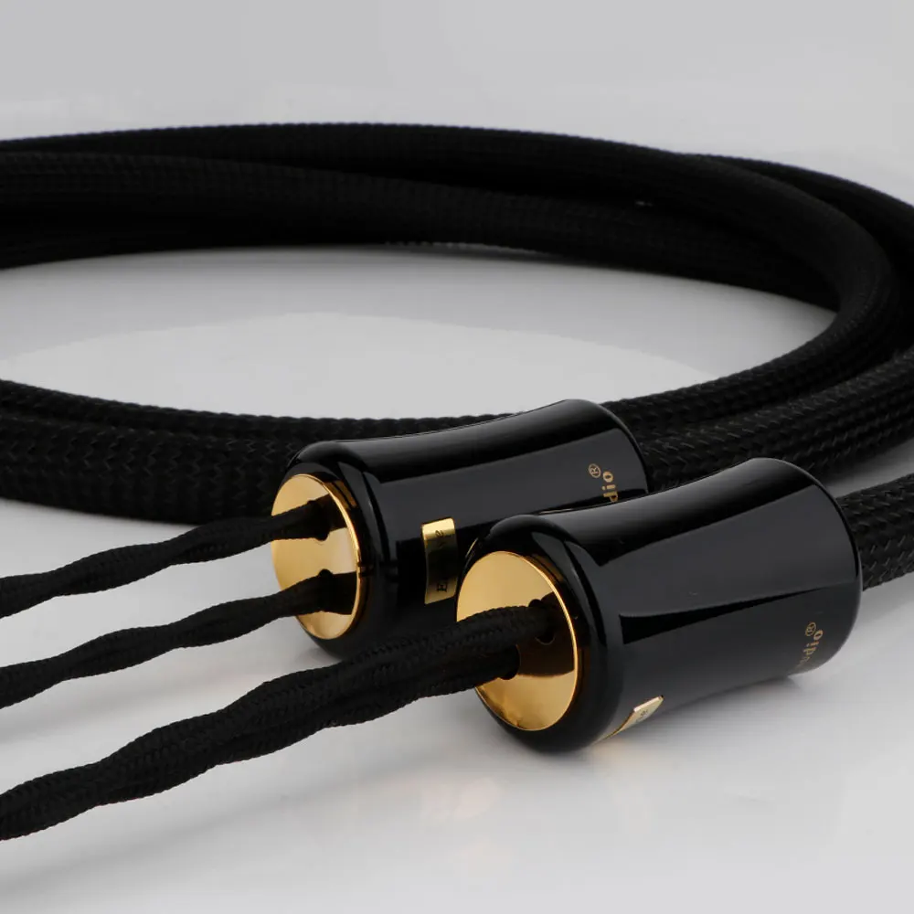 Monosaudio Eclipse series 6n Pure Silver Speaker Cable hi-end Silver Y spade to Y spade connector Plug Jack Hi-end Loudspeaker