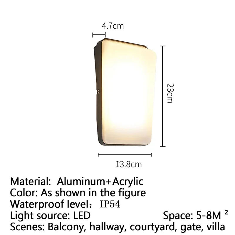 TYLA-Contemporânea LED Lâmpadas de Parede Externa, Simplicidade Elétrica, Impermeável, Varanda, Corredor, Pátio, Villa, Portão, Hotel