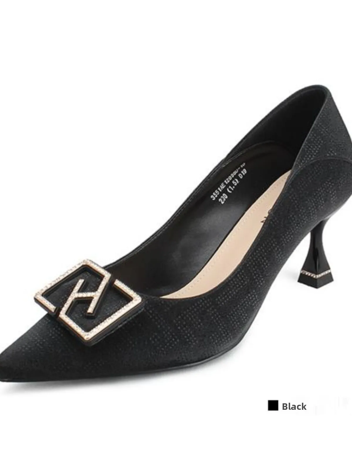 

Ele Women's Faion oes Spring 2024 Pointed Toe Low Cut Single oes Thin High Heels Comfortable to Wear PU Material