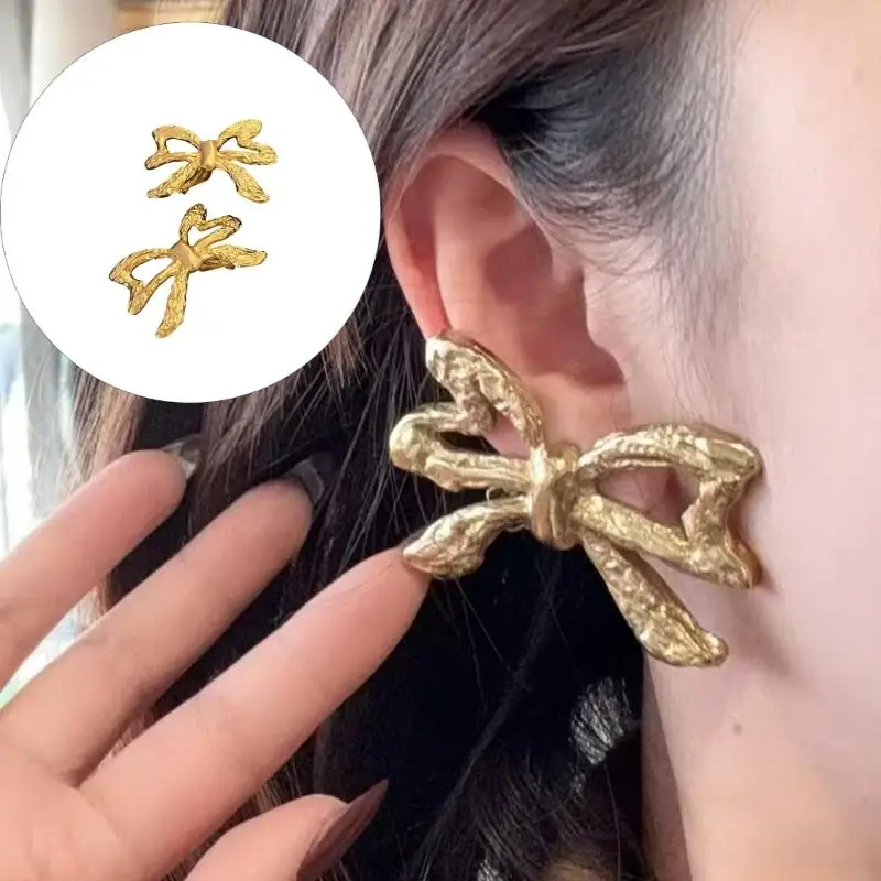  Minimalists Bowknot Shaped Ear Clip For Women Crafted From Sturdy Copper Materials