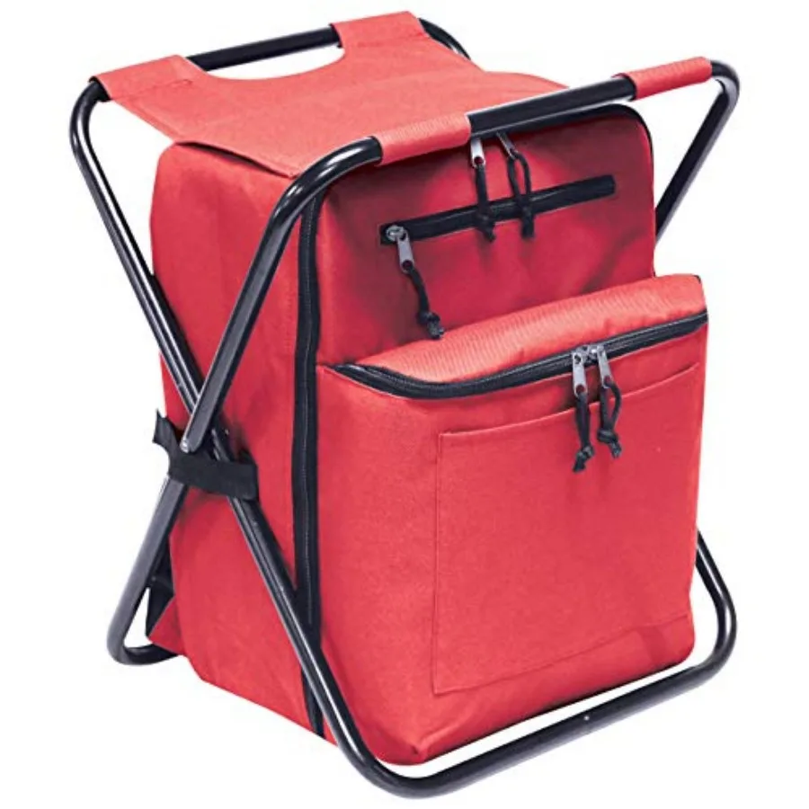 

Seated Cooler Backpack 3 in 1 Portable Camping Backpack with Cooler and Folding Chair Stool Leak Proof Great for Fishing Campin