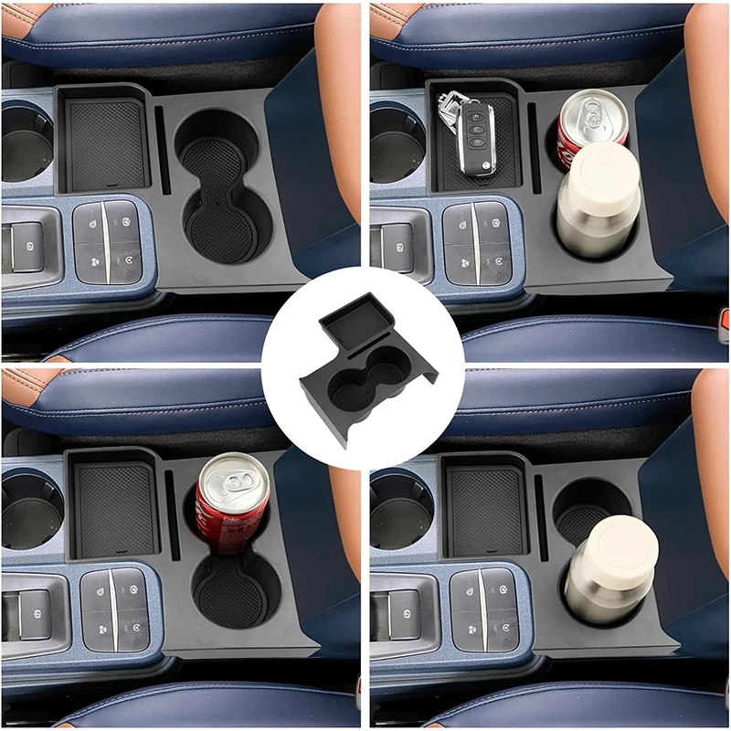 ABS Center Console Cup Holder Rear Partition Storage Box Coin Key Tray For Ford Maverick 2022-2024 Car Interior Accessories