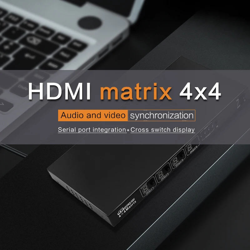 Hdmi Matrix Switch 4x4 4 In 4 Out Matriz Switcher Support 4K30HZ RS232 Control Suitable For Computer/video Recorder/player