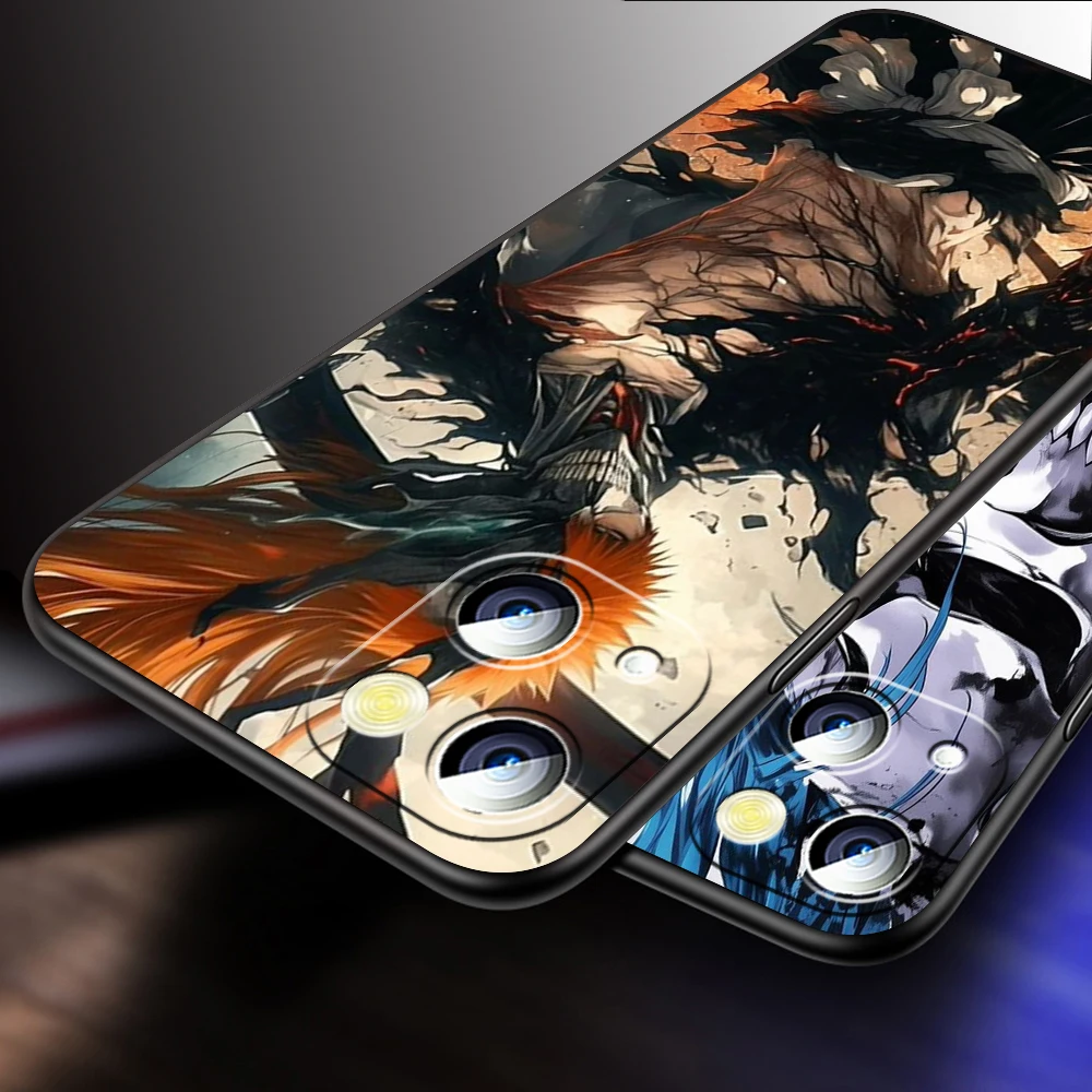 Anime Bleach Cool Art For Apple iPhone 16 15 14 13 12 11 XS XR X Pro Max Plus Mini Black Soft Phone Case